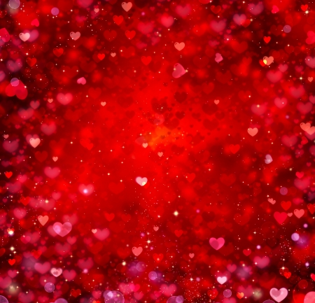 Valentine Hearts Abstract Red Backgroundの写真素材