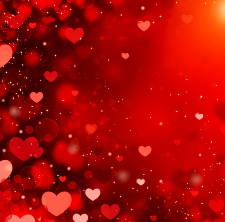 Valentine Hearts Abstract Red Backgroundの写真素材