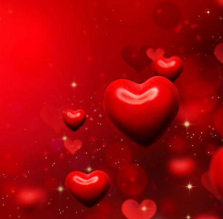 Valentine Hearts Background  Valentines Red Abstract Wallpaper の写真素材