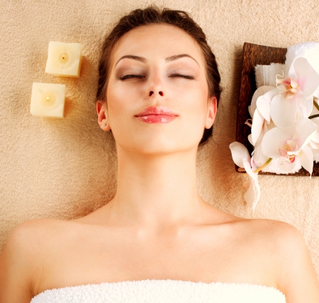 Spa Girl in Beauty Salon の写真素材