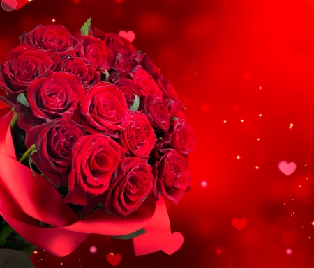 Big Red Roses Bouquet の写真素材