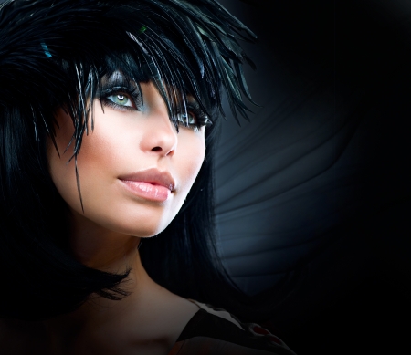 Fashion Art Portrait Of Beautiful Girl  Vogue Style Womanの写真素材