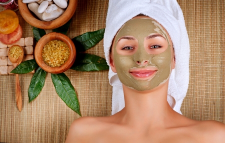 Spa Mud Mask  Woman in Spa Salon の写真素材