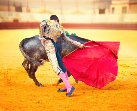 Corrida  Matador Fighting in a typical Spanish Bullfight の写真素材