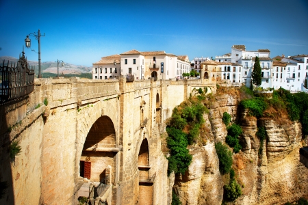 Ronda, Spain  Panoramic view of the old city of Ronda  Spain の写真素材