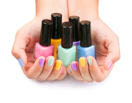 Nail Polish  Manicure  Colorful Nail Polish Bottlesの写真素材