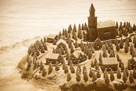 Sand Castle on the Beach の写真素材
