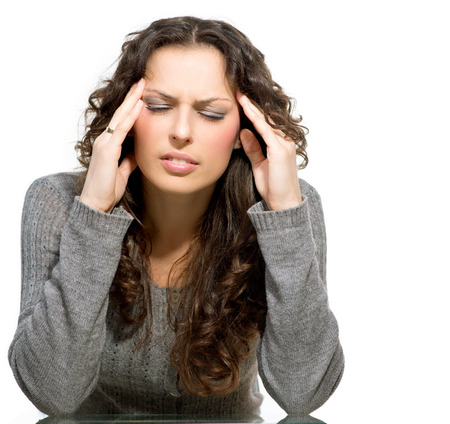Woman having Headache  Sick の写真素材