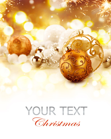 Golden Christmas holiday abstract glitter defocused backgroundの写真素材