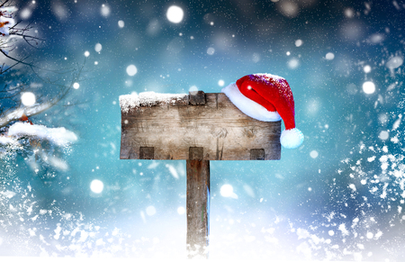 Christmas holiday wooden signboardの写真素材
