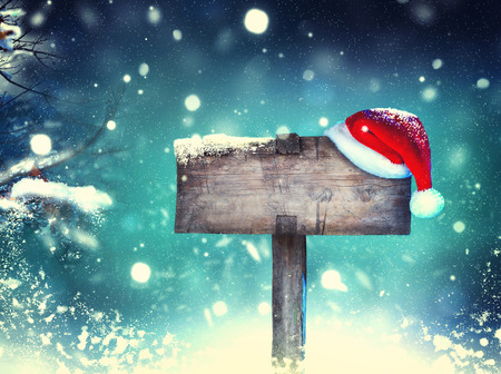 Christmas holiday wooden signboardの写真素材