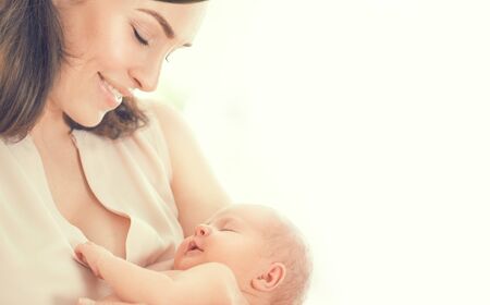 Mother and her newborn baby. Happy family. Maternity concept. Parenthoodの写真素材