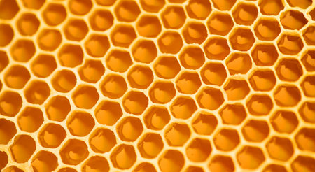Honeycomb. Honey comb full of fresh organic sweet honey, yellow background, cells. Healthy food...