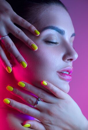 Colorful portrait of beauty sexy model girl.の写真素材