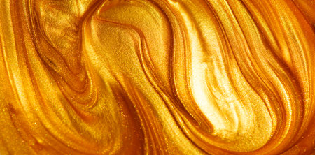 Beautiful abstract golden liquid paint background, beauty gold backdrop texture. Metallic gold...