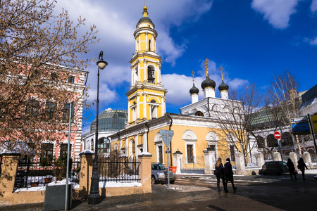 MOSCOW, RUSSIA - MARCH, 17.2018: The Museum Church of St. Nicholas the Wonderworker in Tolmachi, the chapel of the Tretyakov Gallery.のeditorial素材