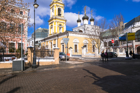 MOSCOW, RUSSIA - MARCH, 17.2018: The Museum Church of St. Nicholas the Wonderworker in Tolmachi, the chapel of the Tretyakov Gallery.のeditorial素材
