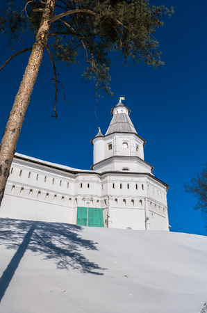 The fortress walls with towers around the New Jerusalem Monastery of the 17th century. Istra, Moscow suburbs, Russia.の写真素材