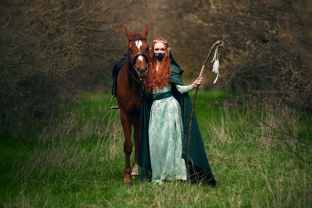 Cosplay girl elf in the forest
