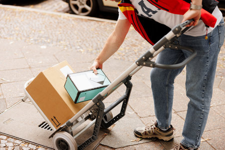 Delivery on the dolly by hand
