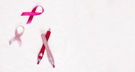 World cancer day- February 4. Lavender purple ribbon for supporting people living and illness. Healthcare and medical conceptの写真素材