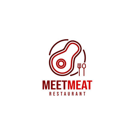 Modern Restaurant Logo contain spon, fork, chef. Suitable logo for restaurant, kitchen, spicy restaurant, nature restaurantのイラスト素材