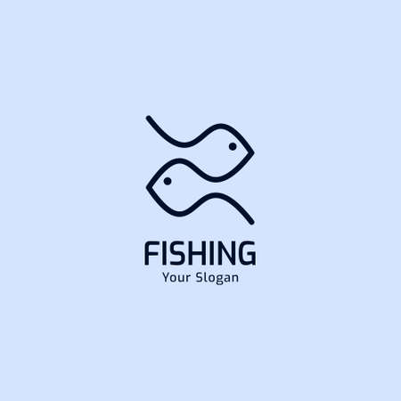 Simple Fish Logo Vector Template suitable for restaurant, fisherman, fishing club, or food compay logoのイラスト素材