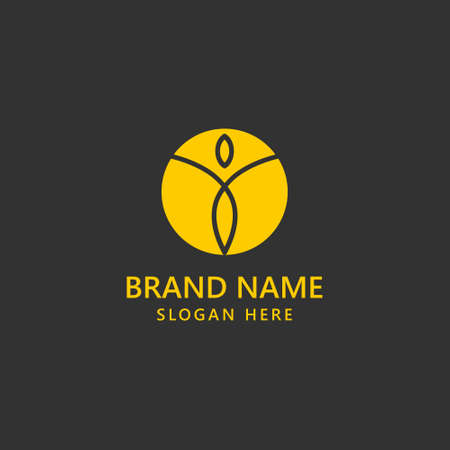 Modern letter Y YY Circle Line Logo Vector Templateのイラスト素材