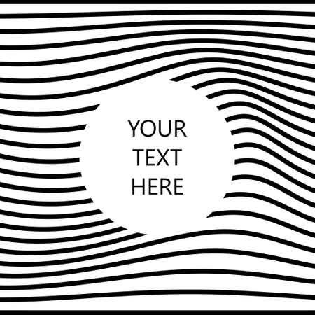 WAVY LINE PATTERN BACKGROUND BLACK WHITE WITH QUOTED TEXT VECTOR TEMPLATEのイラスト素材