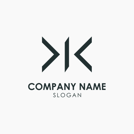 Unique Letter K KK Monogram  Vector Templateのイラスト素材