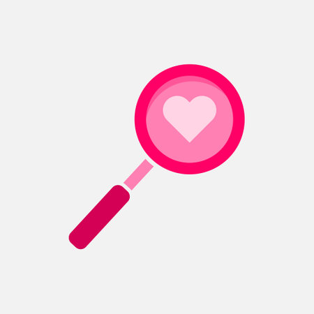 SEARCH LOVE ICON ILLUSTRATION VECTOR TEMPLATE ISOLATEDのイラスト素材