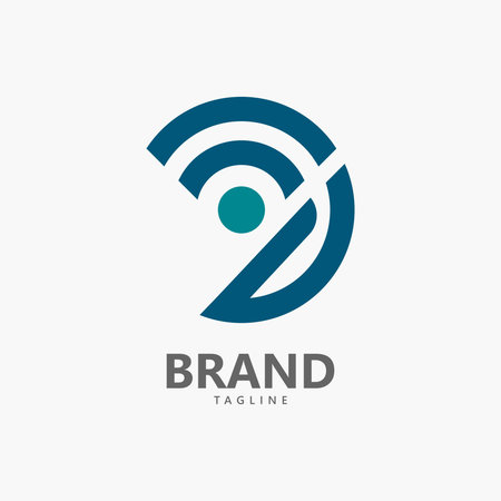 Letter D network internet logo vector template.のイラスト素材