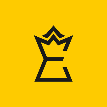Modern Letter E Crown King Logo Icon Vector Template suitable for personal brand or companyのイラスト素材