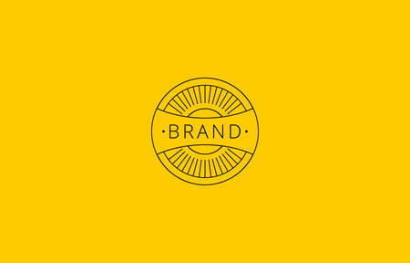 Vector of Circle Sun Sunburst Linear Vintage Logo Template suitable for any business companyのイラスト素材