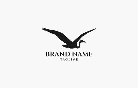 Simple Flying Bird Logo Illustration Vector Design Template suitable for animal product or serviceのイラスト素材