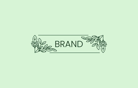 Two Leaf Line Nature Plant Minimalist Logo Design Template suitable for nature product or service brandのイラスト素材