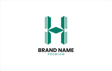 Letter H Building Real Estate Logo Design Template Vector suitable for property, house, apartment businessのイラスト素材