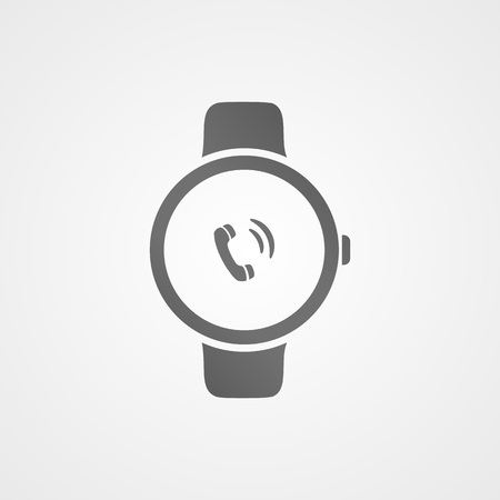 Smart watch with application icon on screen. Vector icon.のイラスト素材