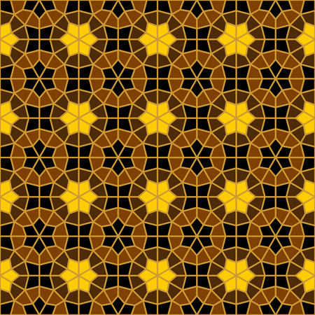 Vector seamless ornamental eastern pattern. Vintage oriental ornament of mandalas. Template for carpet, shawl, wallpaper. Stylized rich medieval decor. Shebeke. Ideal for wall and window decoration.のイラスト素材