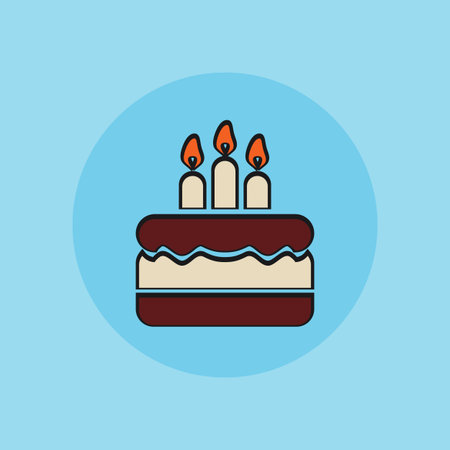 Birthday cake, vector sign flat illustration icon.