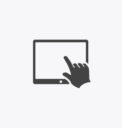 Finger touching tablet screen icon.のイラスト素材