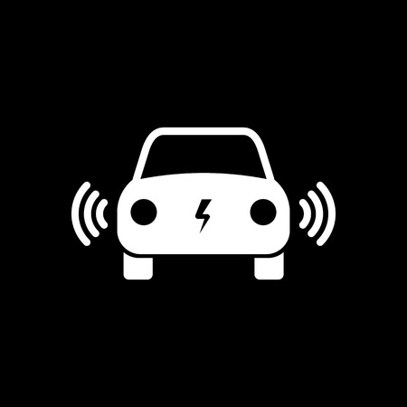 Electric car icon. vector illustration. E-car sign.のイラスト素材