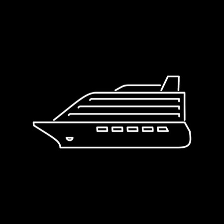Cruise liner icon simple flat vector illustration.のイラスト素材