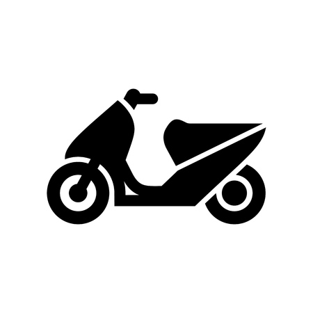 Motorcycle, motorbike, scooter icon simple flat vector illustration.のイラスト素材