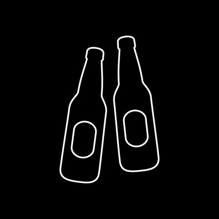 Beer bootles icon simple flat style vector illustration.のイラスト素材