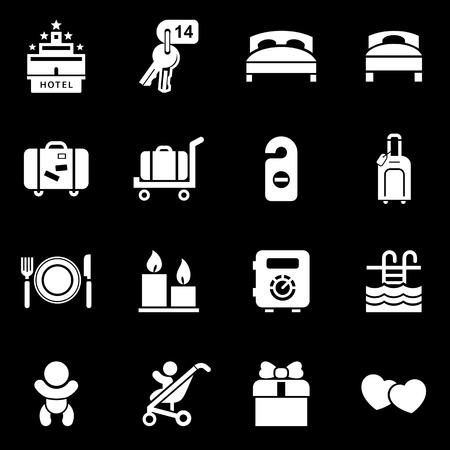 Hotel icon set simple flat style vector illustration.のイラスト素材