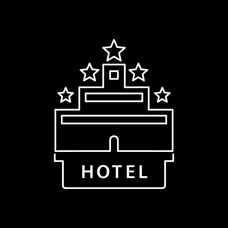 Hotel icon simple flat style vector illustration.のイラスト素材