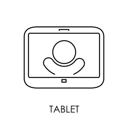 Tablet PC icon symbol flat style vector illustration.のイラスト素材
