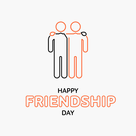 Happy Friendship Day text for friends greeting card simple design.のイラスト素材