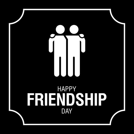 Happy Friendship Day text for friends greeting card simple design.のイラスト素材